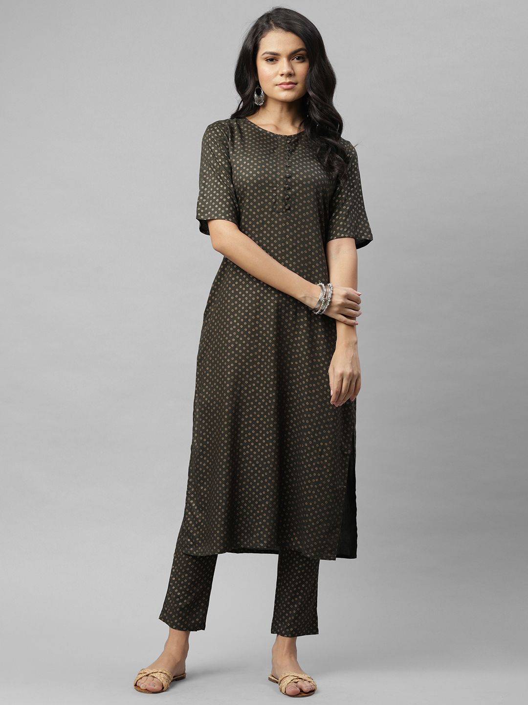 Rigo Printed Viscose Straight Kurti Pant Set