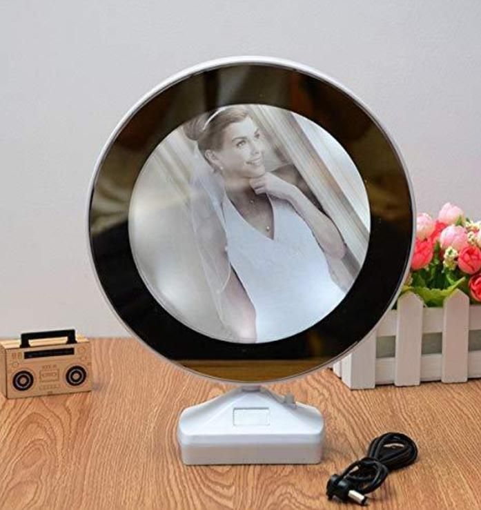 Arsha Lifestyle Plastic 2 in 1 Mirror Cum Photo Frame with Led Light