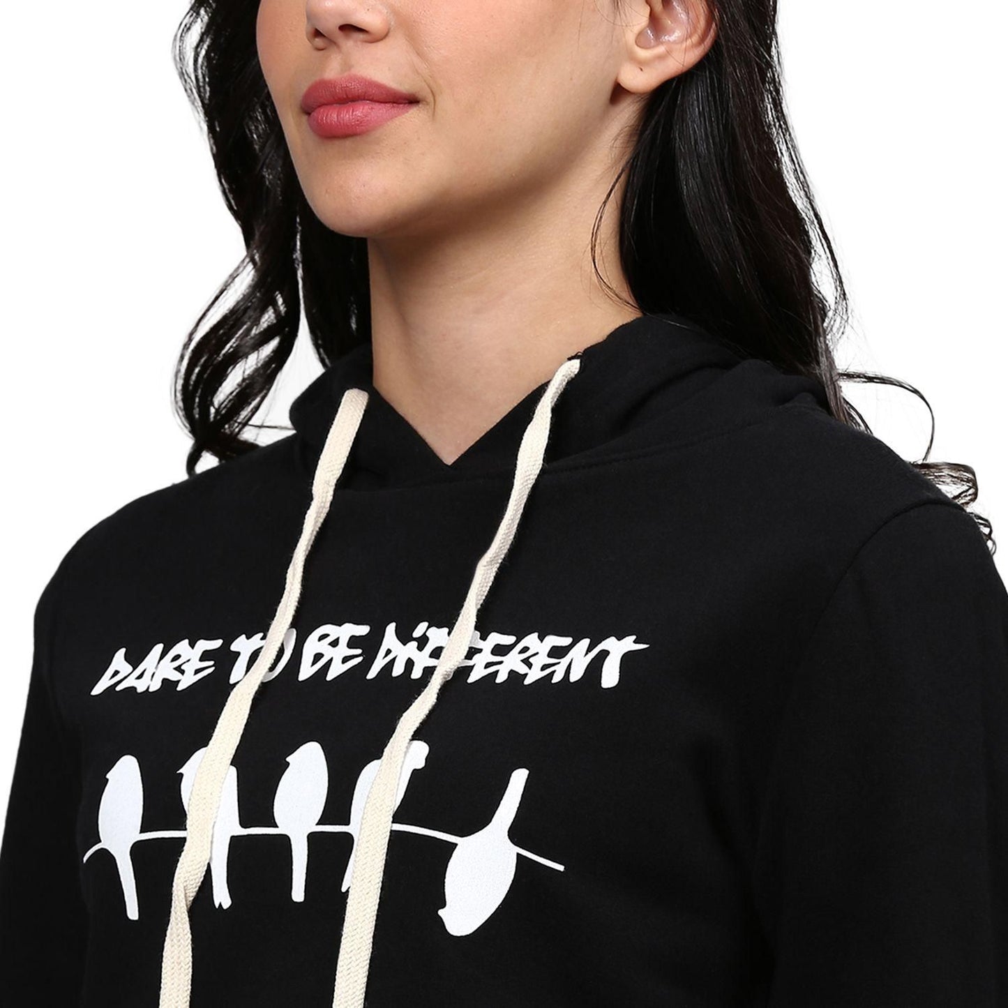 Printed Crop Casual Hooded Sweatshirts For Women