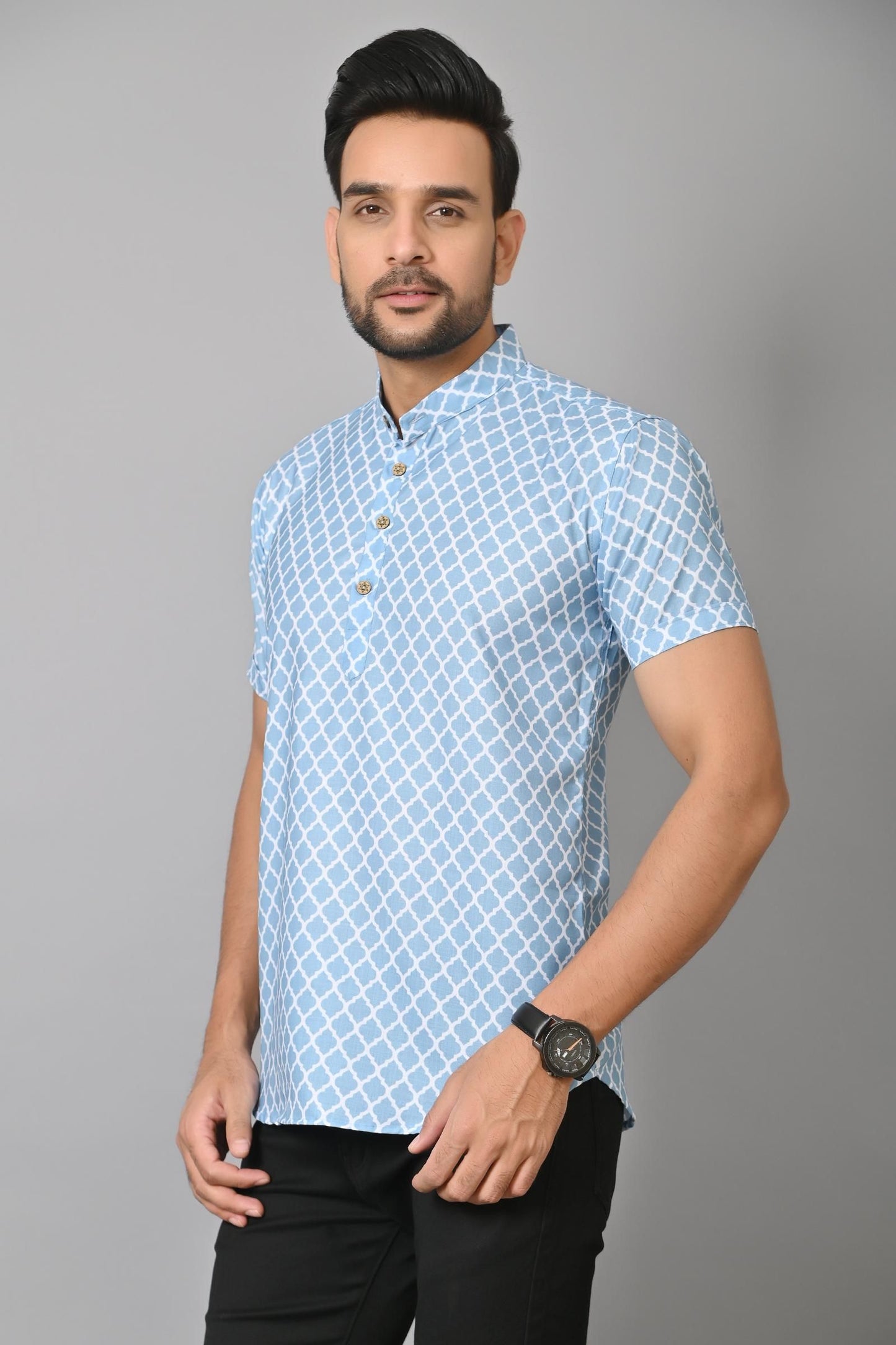 Gasperity Cotton Printed Half Sleeves Men's Casual Shirt