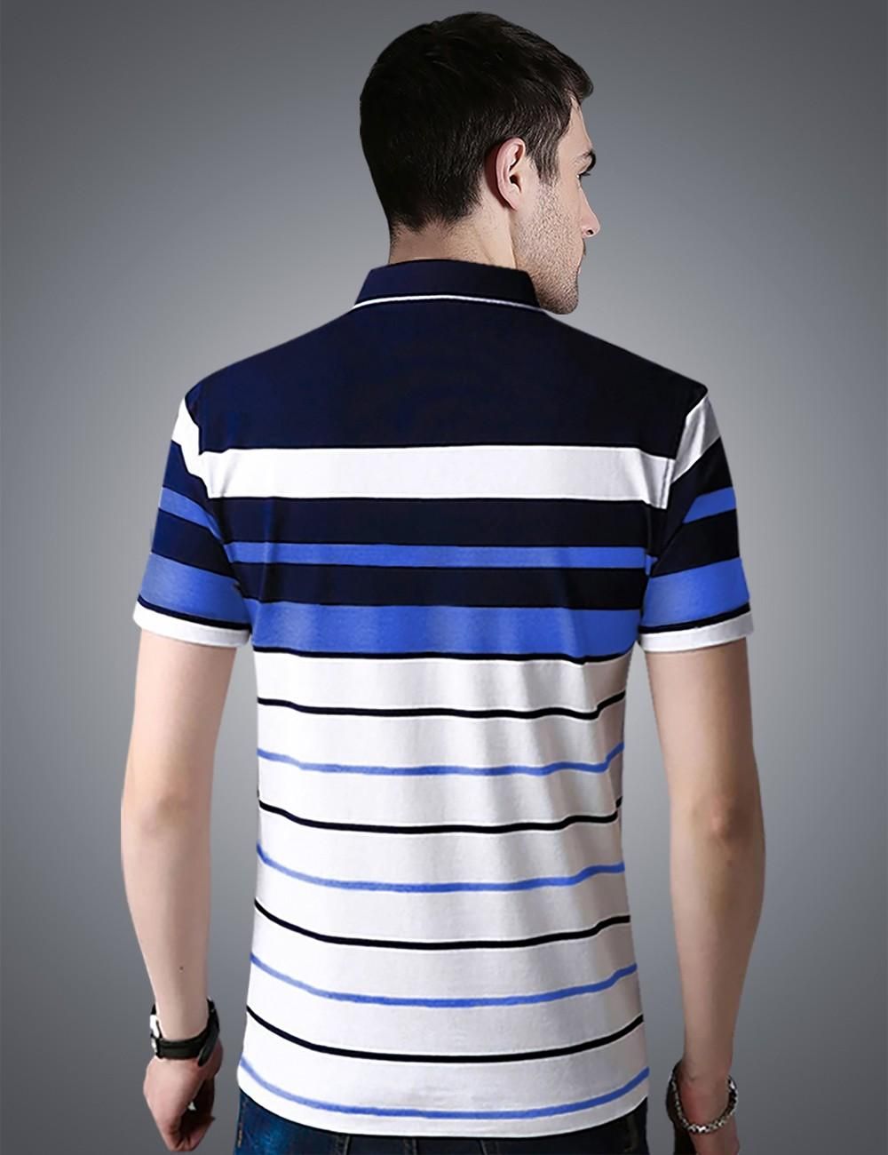 Eyebogler Men's Short Sleeves Multicolor Polo Neck T-shirt