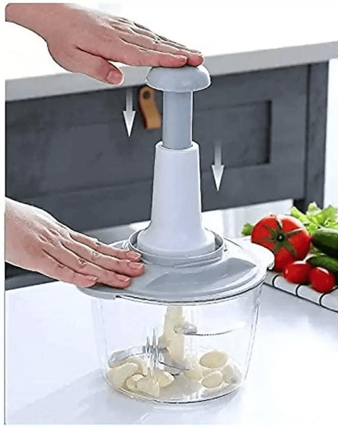 Large Manual Hand-Press Steel Food Chopper: Versatile Vegetable Mixer and Cutter