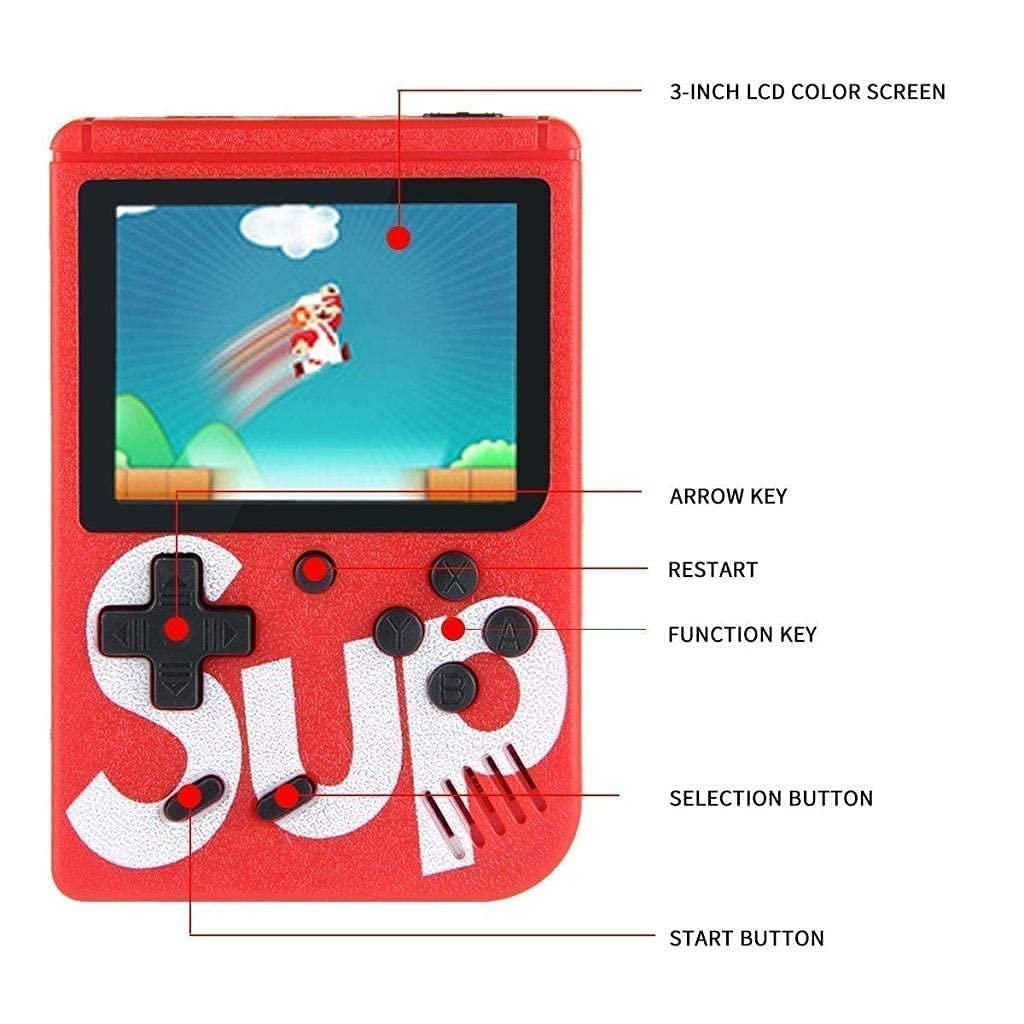 Portable 400-in-1 game console with LED screen, USB recharge for kids (Multi Color ,1 pcs)