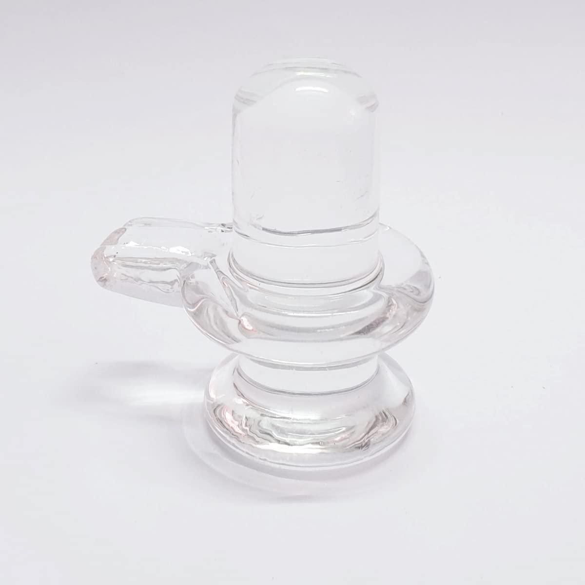 Crystal Sphatik Shivling/Big Size Decorative Showpiece for Home Pooja - 4 inches, 20 grams (White)