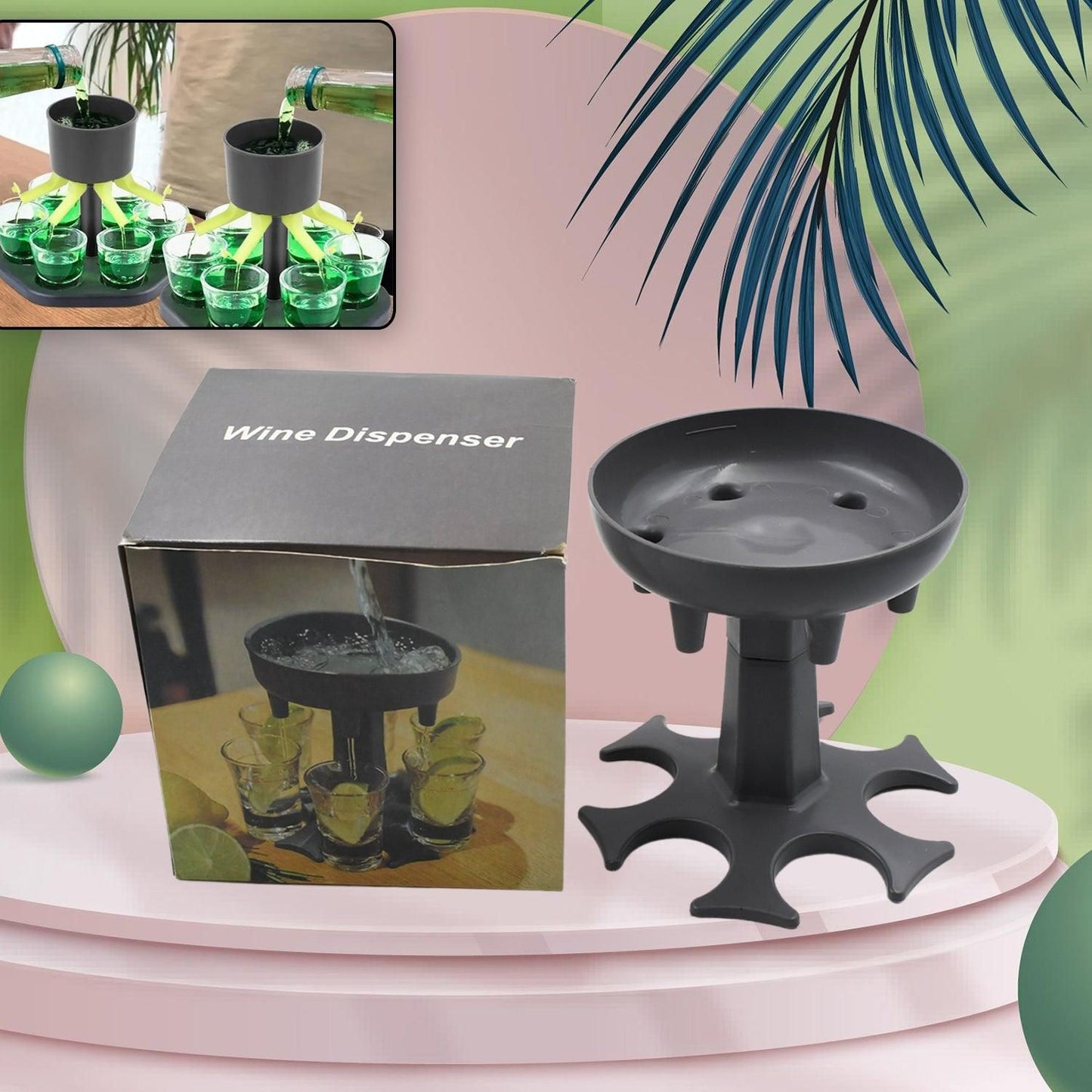 6-shot Wine Glass Dispenser and Tray