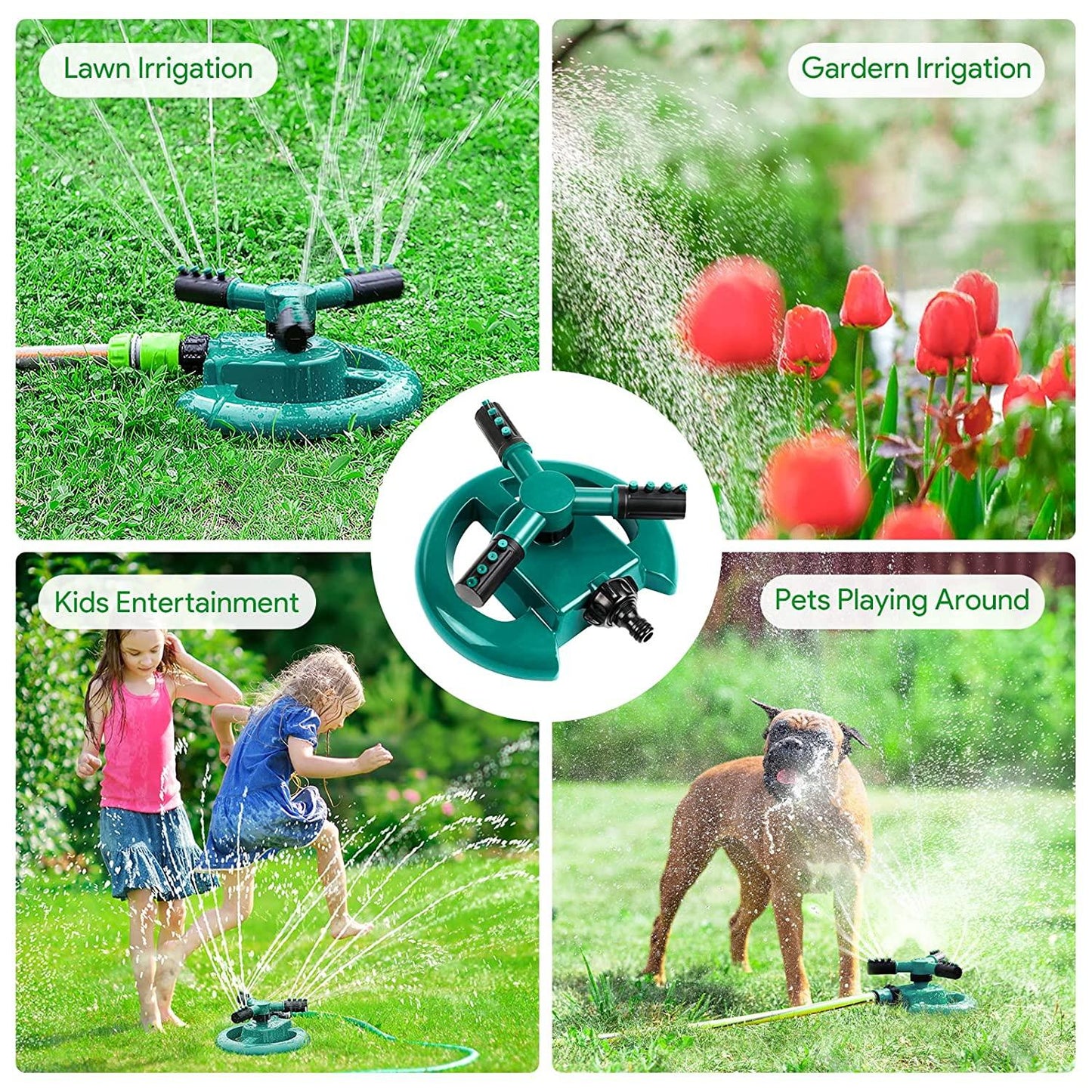 Garden Sprinkler, Adjustable 360 Degree Rotation Lawn Sprinkler