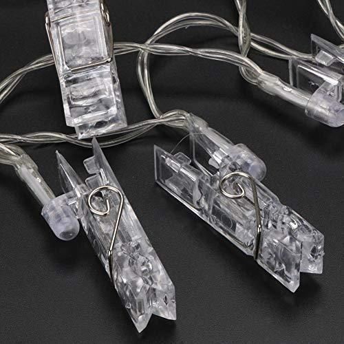 Photo Clip LED String Lights: 16 Lights for Hanging Photos at Birthday, Festival, Wedding, and Home Parties with Warm White Glow