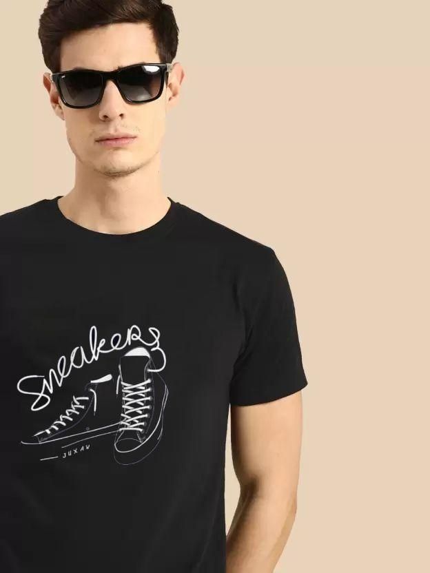Cotton Blend Printed Half Sleeves Men's Round Neck T-Shirt