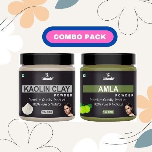 Oilanic Pure & Natural kaolin Clay & Amla Powder (Pack of 2)