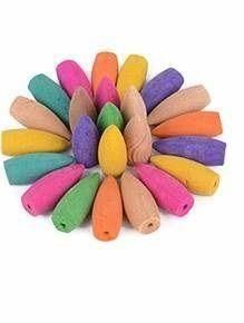 Ceramic Smoke Backflow Incense Burner Shivling Holder With 30 Cones