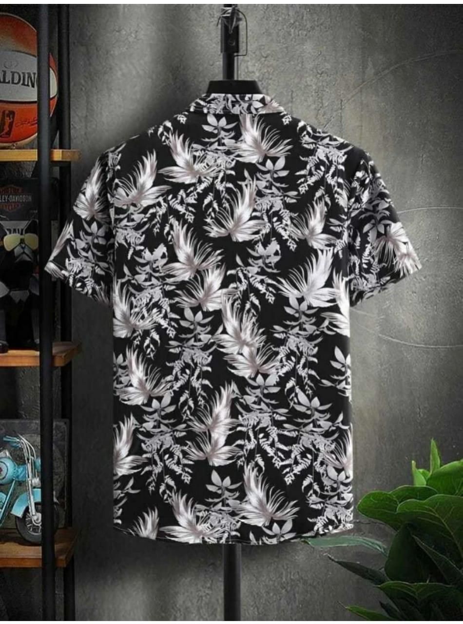 Men's Lycra Printed Half Sleeves Shirt