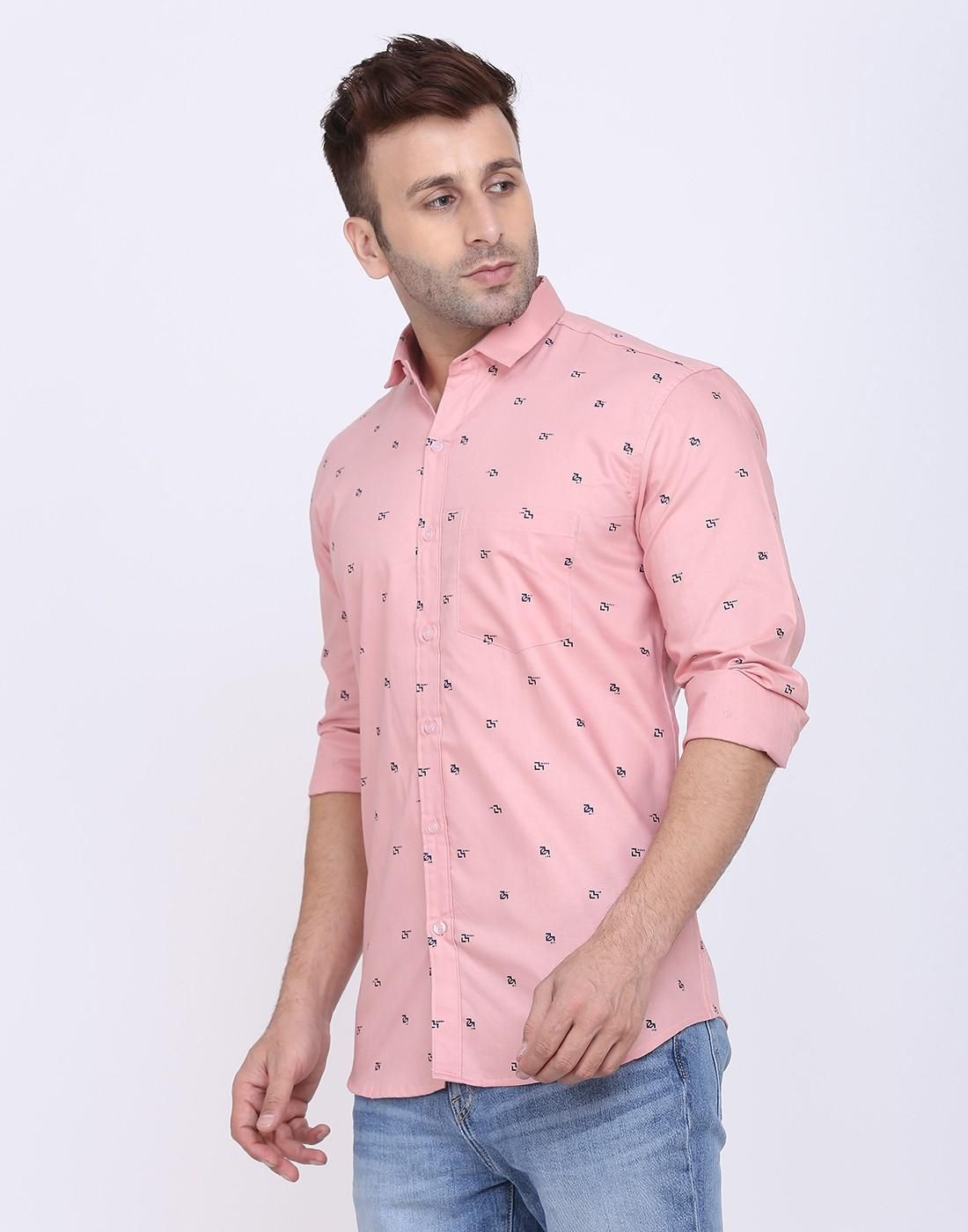 Cotton Blend Printed Full Sleeves Regular Fit Men's Casual Shirt