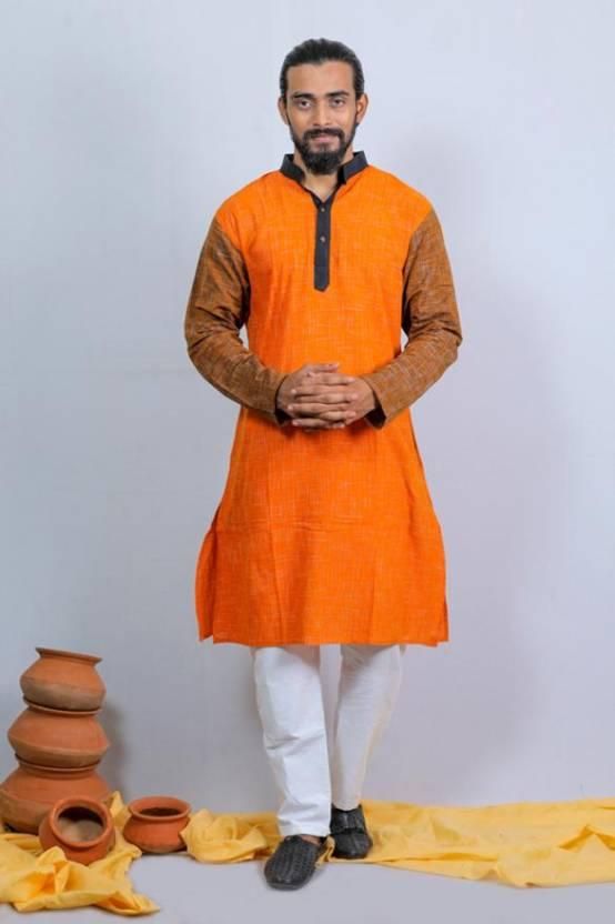 Men's Self-designed Khadi Cotton Kurtas
