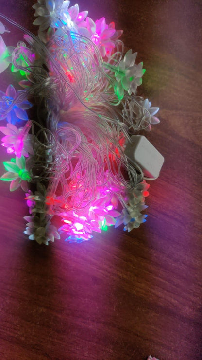 4-Meter Blossom Flower Fairy String Lights: LED Christmas Lights for Diwali Home Decoration