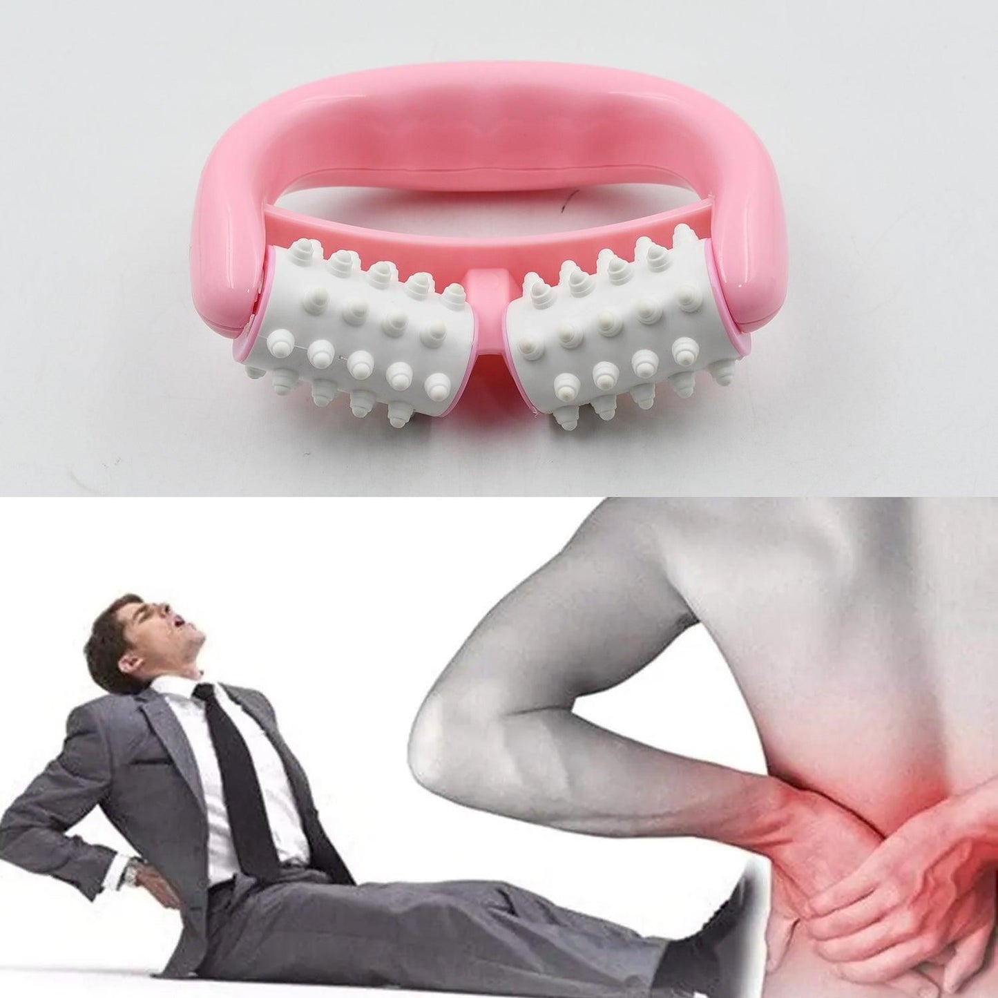 Manual Round Handle Plastic 2 Rollers Massage