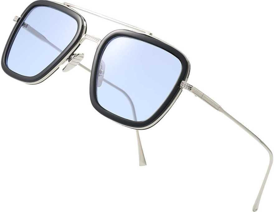 Square Sunglasses Silver Frame