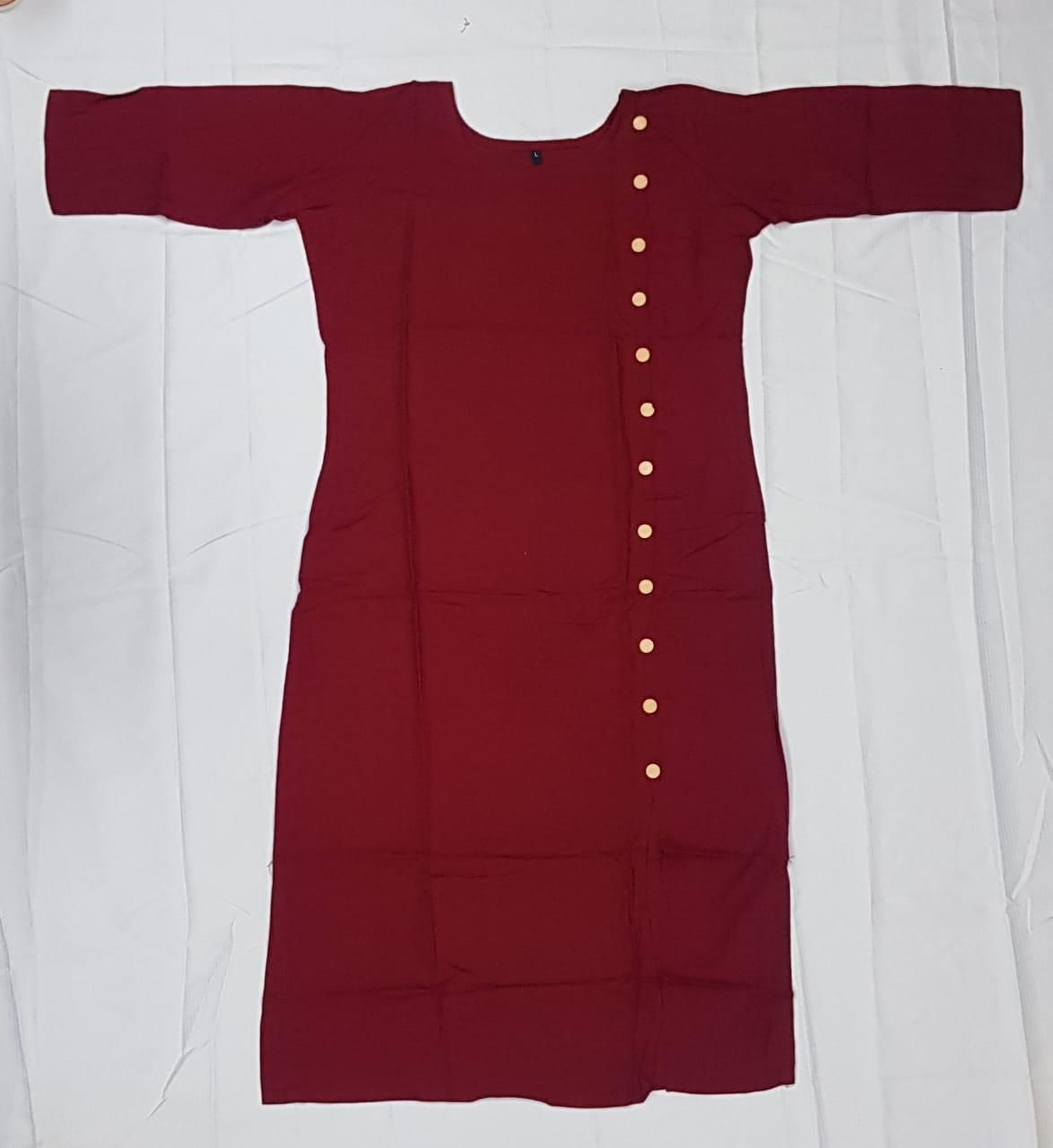Desi Closet Unique Solid Rayon Kurti