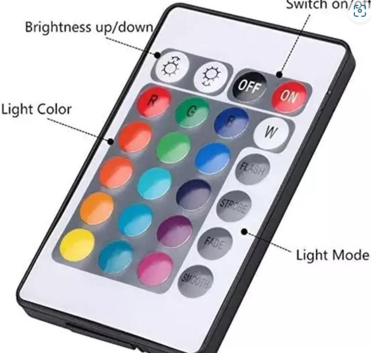 Waterproof RGB Color-Changing LED Light Strip with 16 Bright LEDs