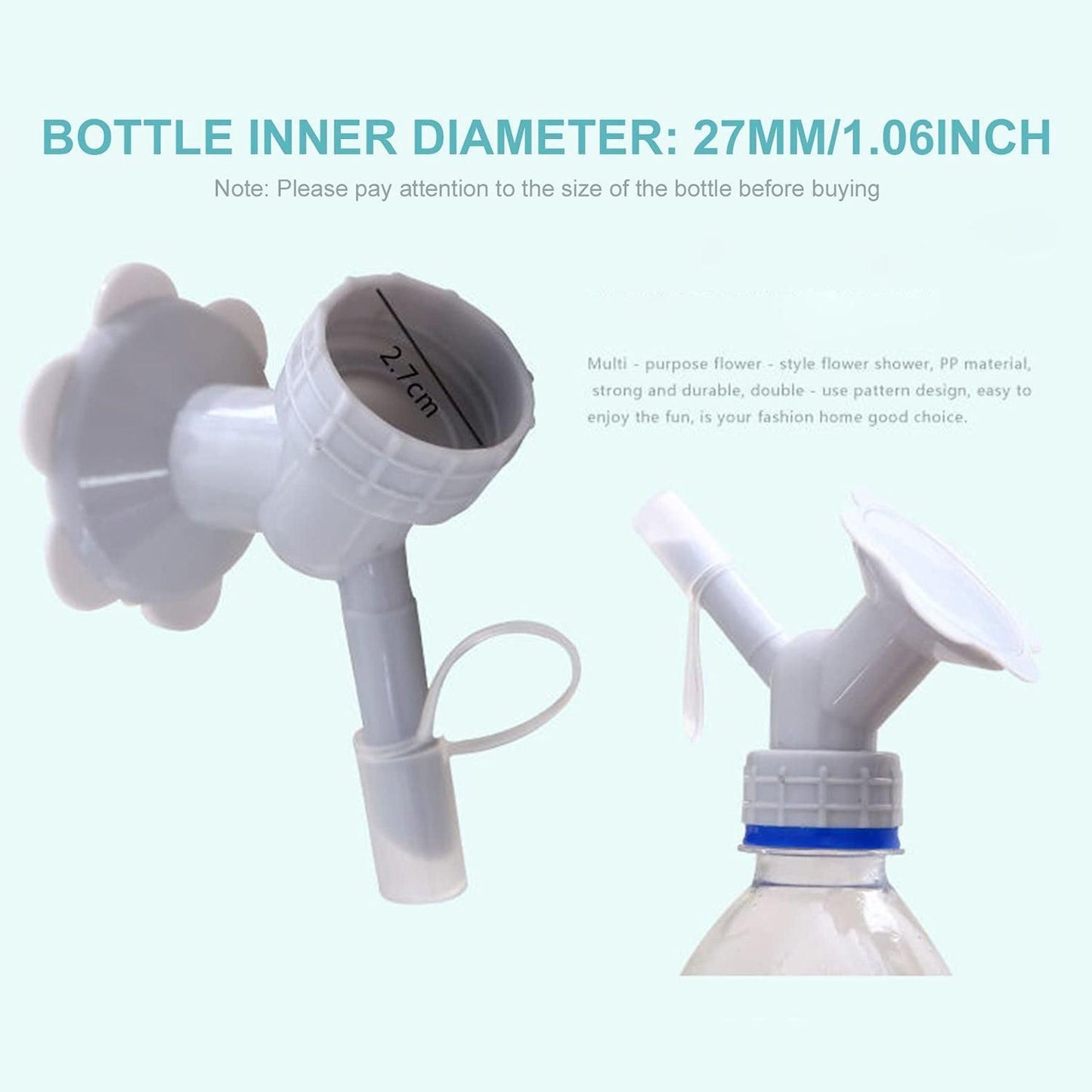 2 in 1 Bottle Cap Sprinkler, Dual Head Bottle