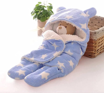 Durable Cotton Wearable Blanket and Star-Printed Wrapper for Baby Boys and Girls