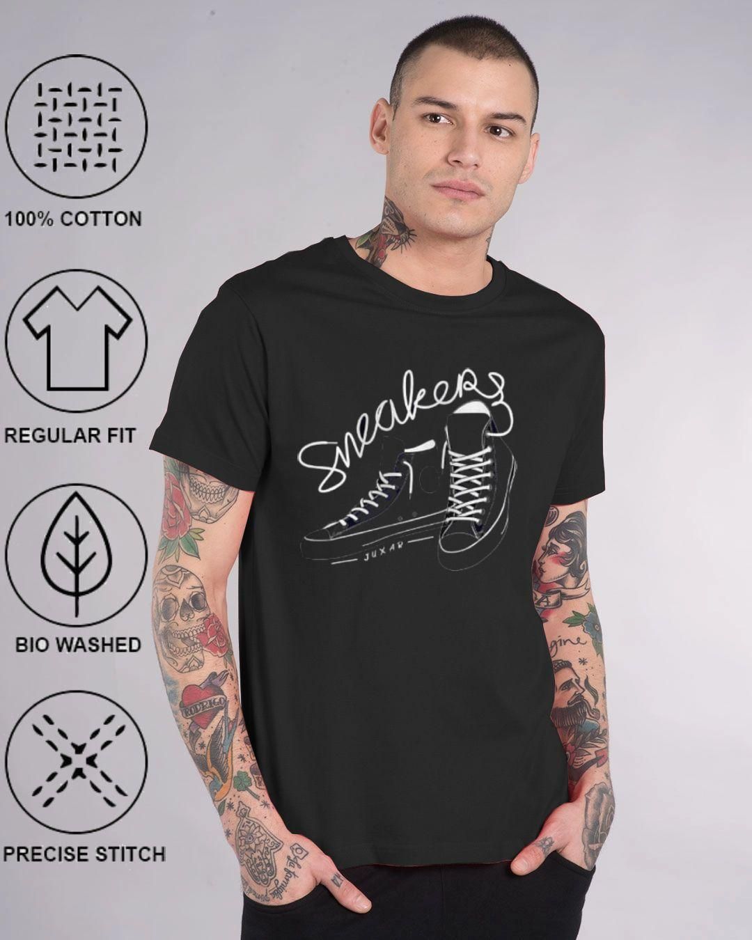 Cotton Blend Printed Half Sleeves Men's Round Neck T-Shirt