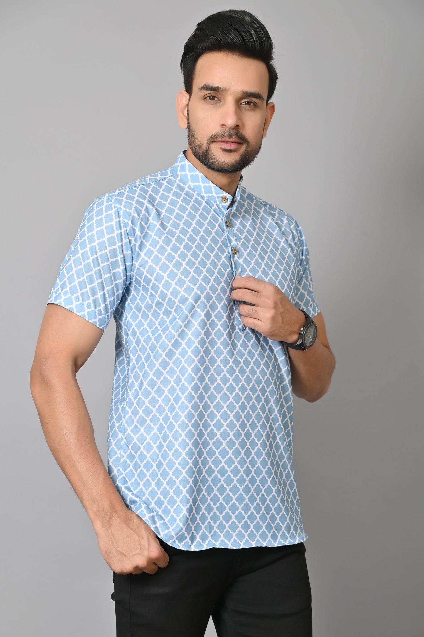 Gasperity Cotton Printed Half Sleeves Men's Casual Shirt