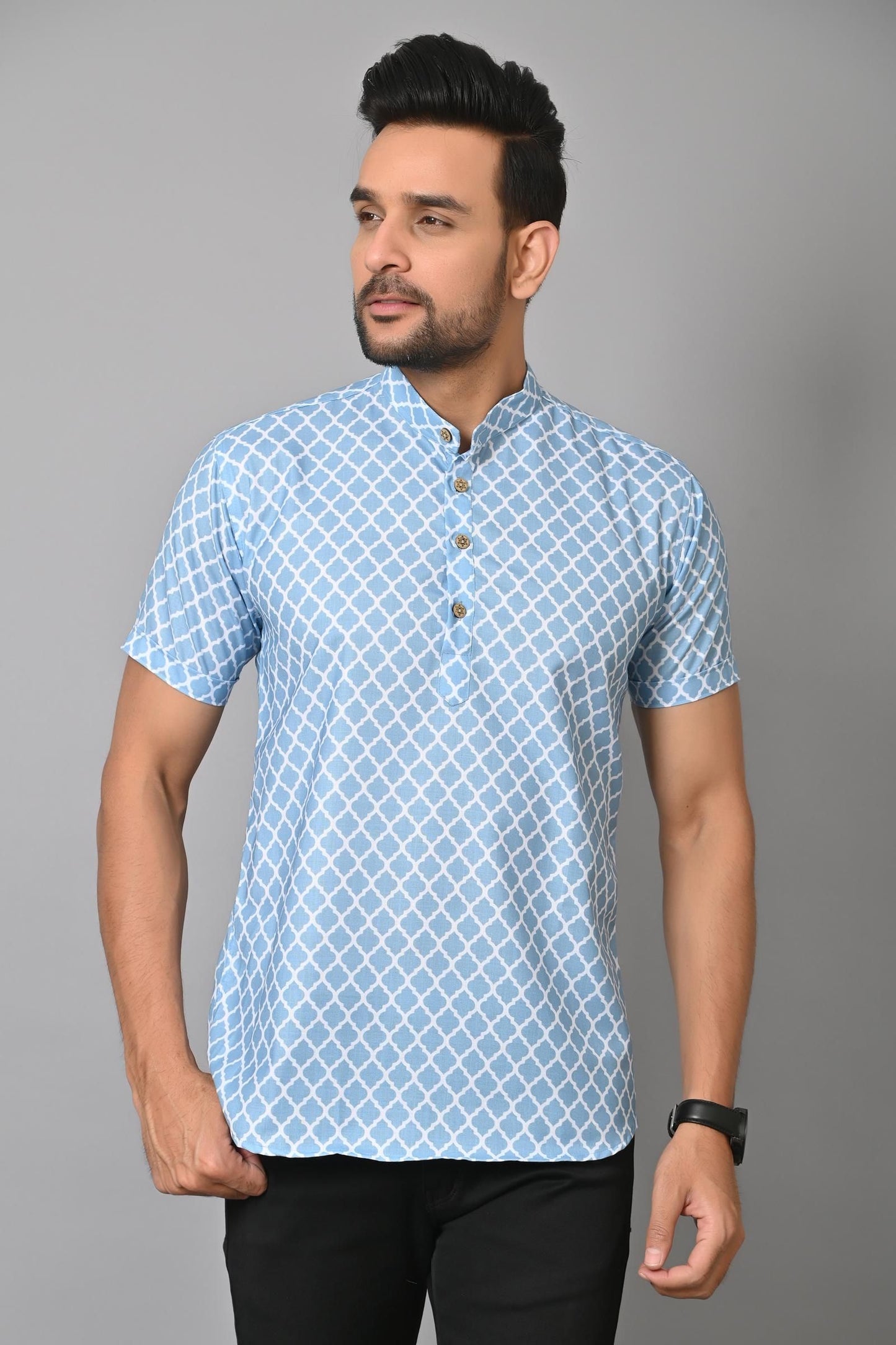 Gasperity Cotton Printed Half Sleeves Men's Casual Shirt