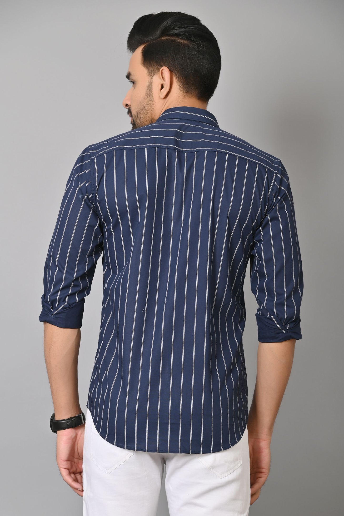 Gasperity Cotton Stripes Full Sleeves Men's Casual Shirt