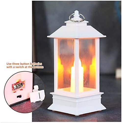 Pack of 3 Decorative Lanterns with Hanging LED Pillar Candles, Battery Operated