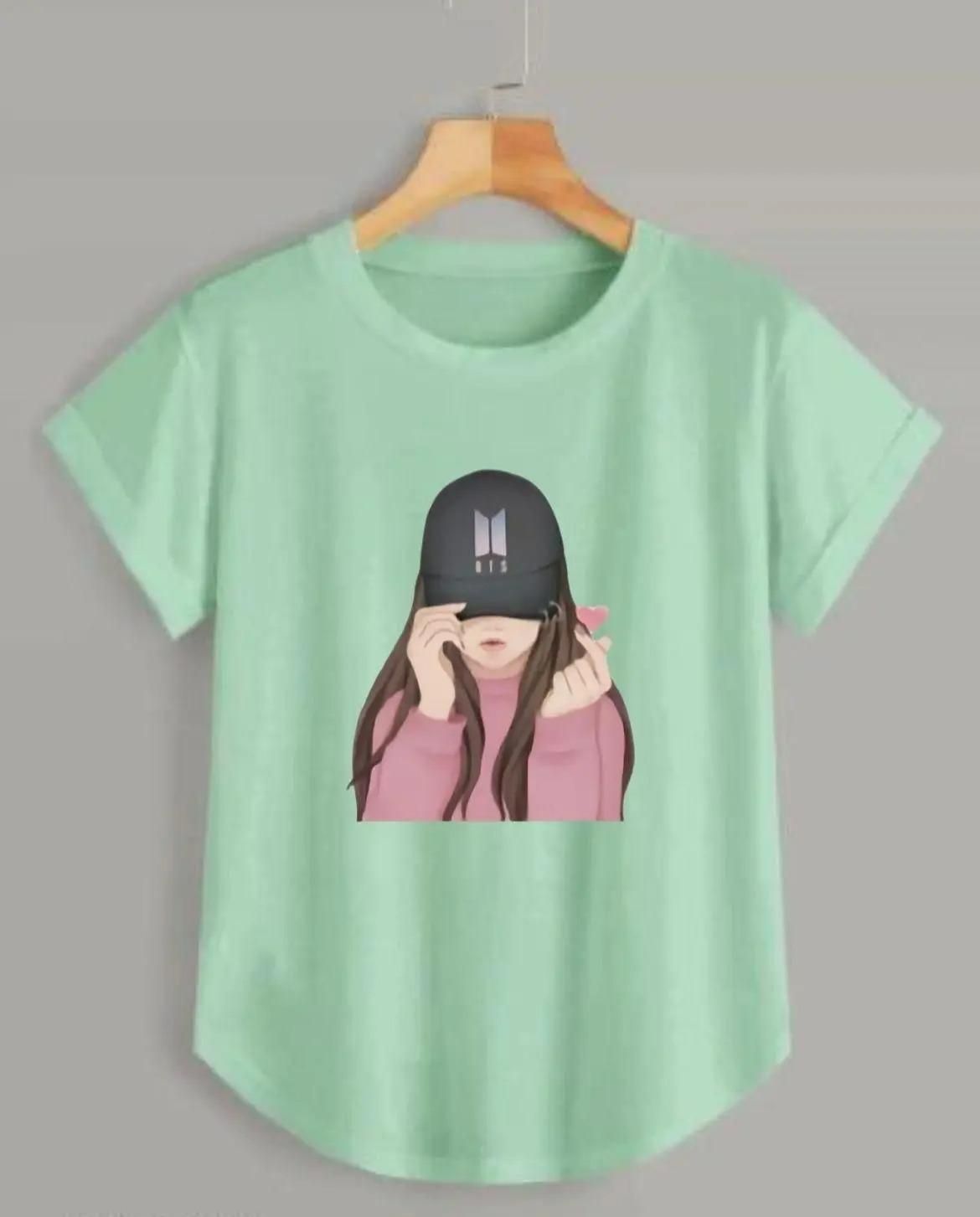 Cotton Blend Printed Half Sleeves Women's Round Neck T-Shirt Pack Of 3