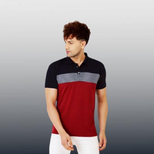 Men's Stripes Half Sleeves Regular Fit T-shirt