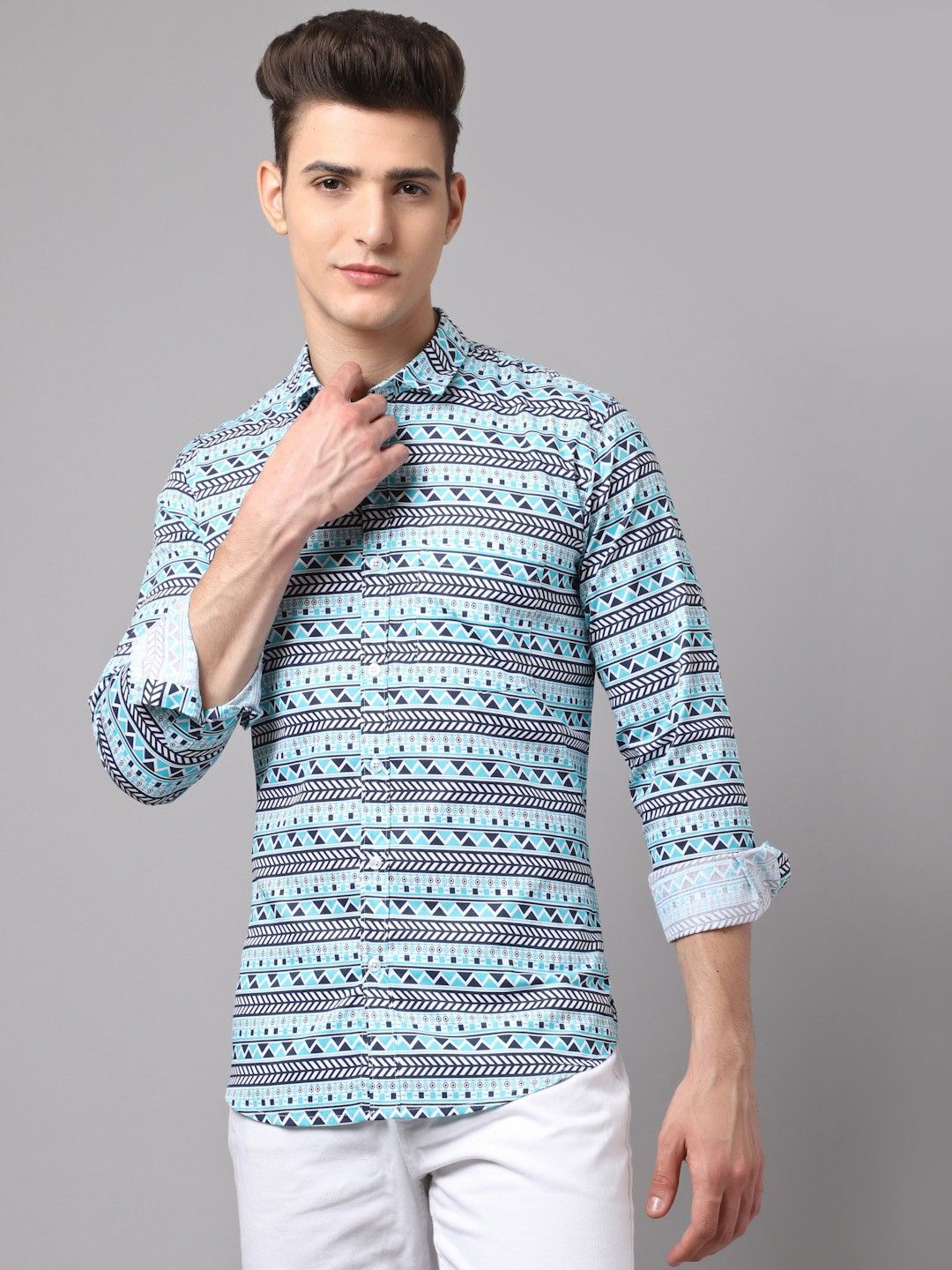Printed Cotton Blend Men's Shirts