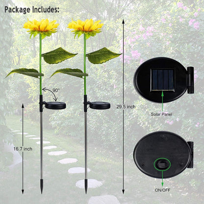 Sunflower Solar-Powered Lights (Pack of 2)