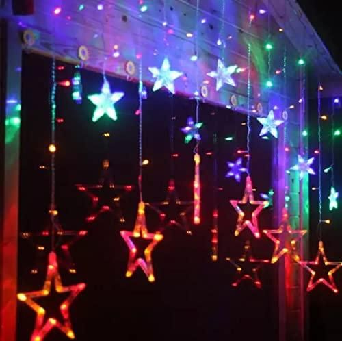 String Lights with 12 Hanging Golden Stars
