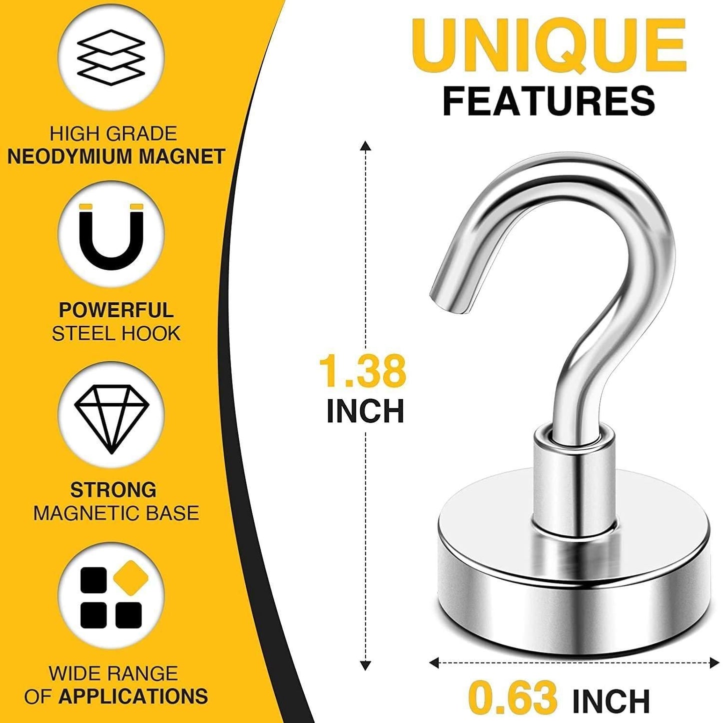Magnetic Hooks (Pack of 6)