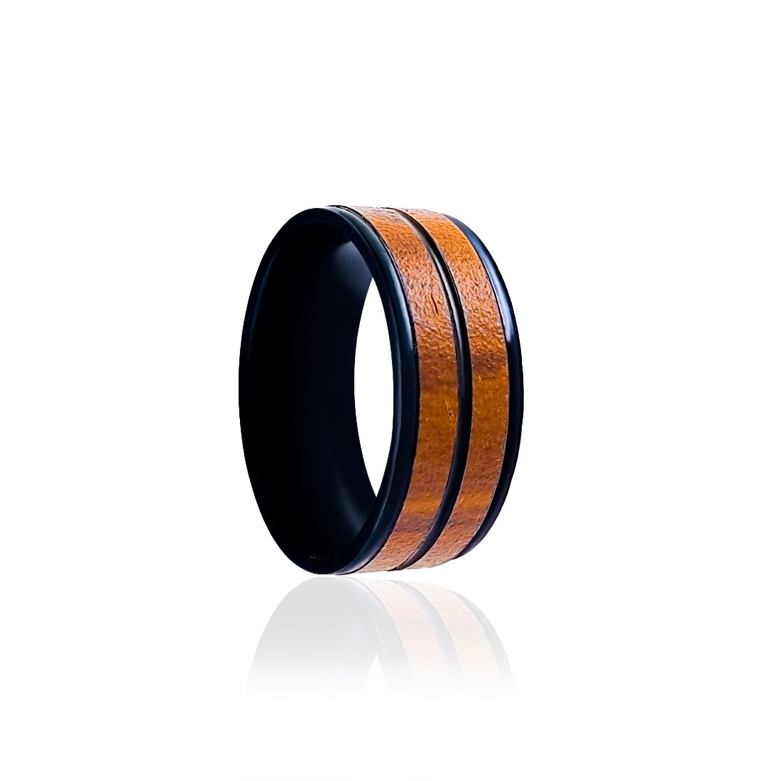 Saizen Stylish Brown Black Band Finger Ring for Men