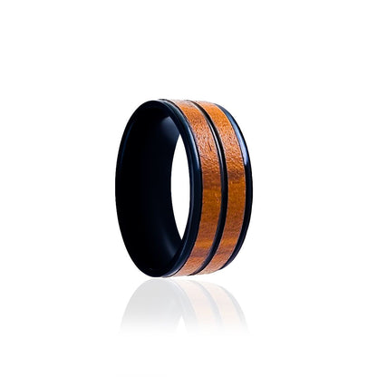 Saizen Stylish Brown Black Band Finger Ring for Men