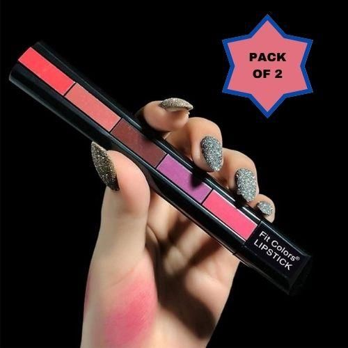 Longlasting And Waterproof 5 in 1 Lipstick Shades (Pack Of 2)
