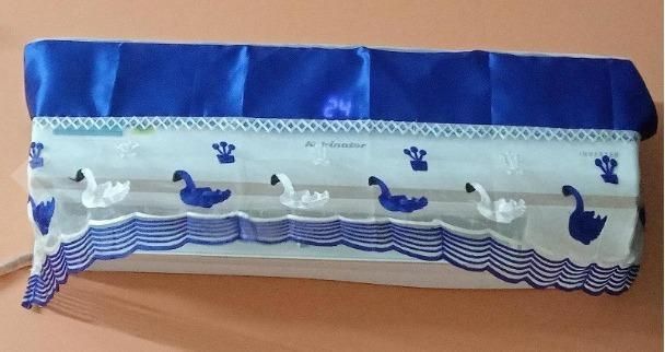 Blue Dust Proof, Washable 1.5 Ton Split AC Cover (97x32x22 CM)