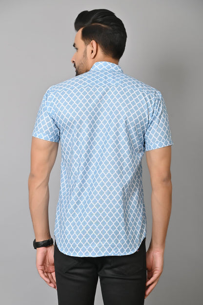 Gasperity Cotton Printed Half Sleeves Men's Casual Shirt