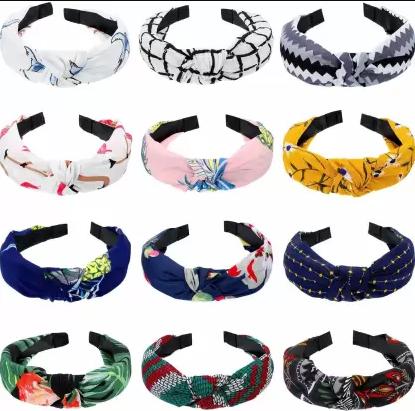Multicolor Style Knot Plastic Headband for Girls (Pack of 12)