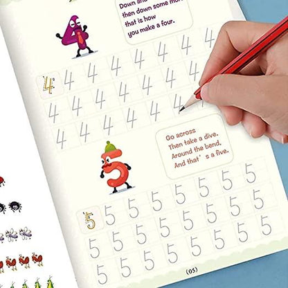 Preschool Tracing Book with Pen - Magic Calligraphy Copybook (1-Pack)