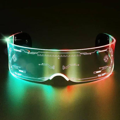 LED Glasses, Light Up Visor Glasses with 7 Colors and 5 Modes
