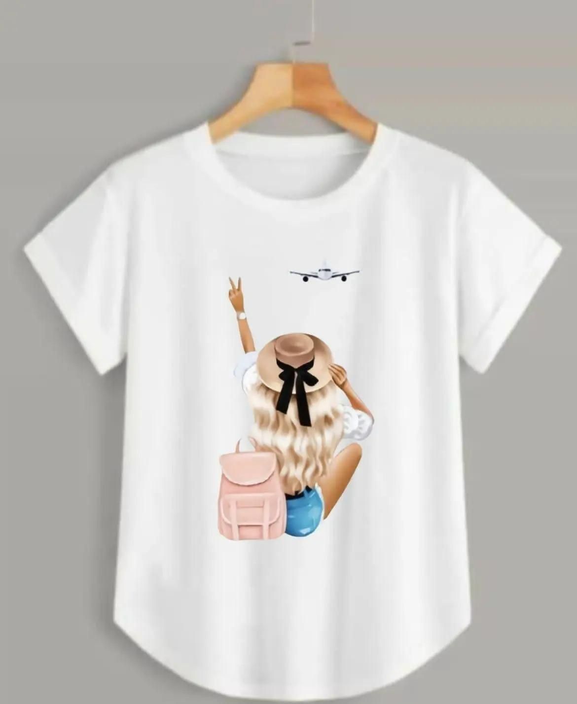 Cotton Blend Printed Half Sleeves Women's Round Neck T-Shirt Pack Of 3
