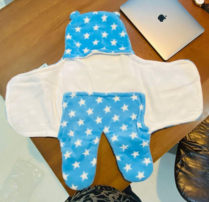 Durable Cotton Wearable Blanket and Star-Printed Wrapper for Baby Boys and Girls