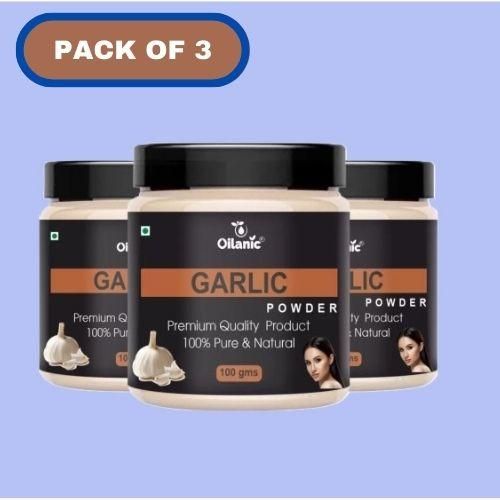 Oilanic Pure & Natural Garlic Powder Combo Pack of 3 Jar