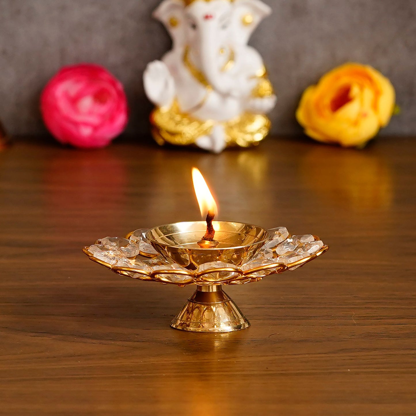 Bowl Shape Crystal Tea Light Holder - Large