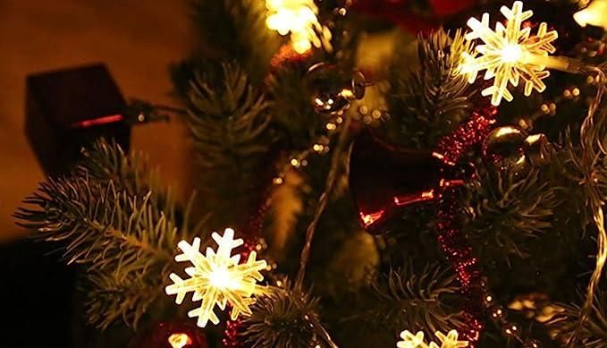 Waterproof Battery-Powered Snowflake Lights: 14 LED 3M Garden Fairy Lights