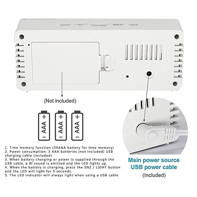 Digital Smart Back Light Table Mirror Alarm Clock