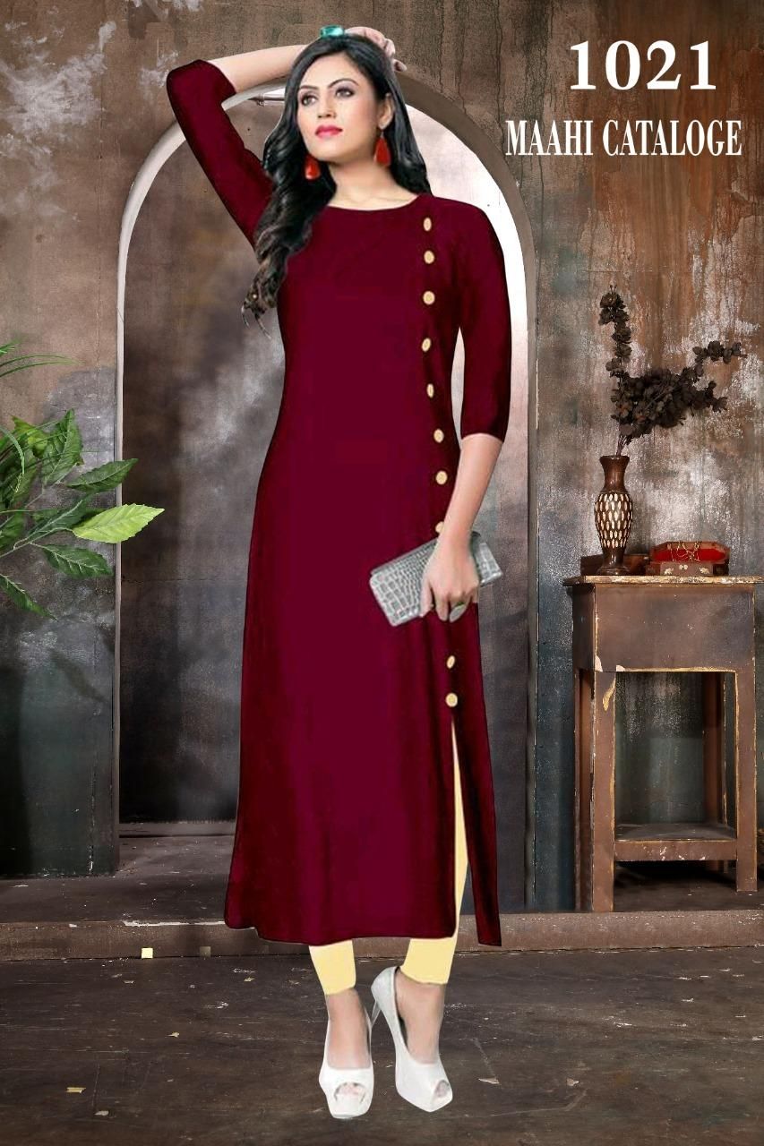 Desi Closet Unique Solid Rayon Kurti